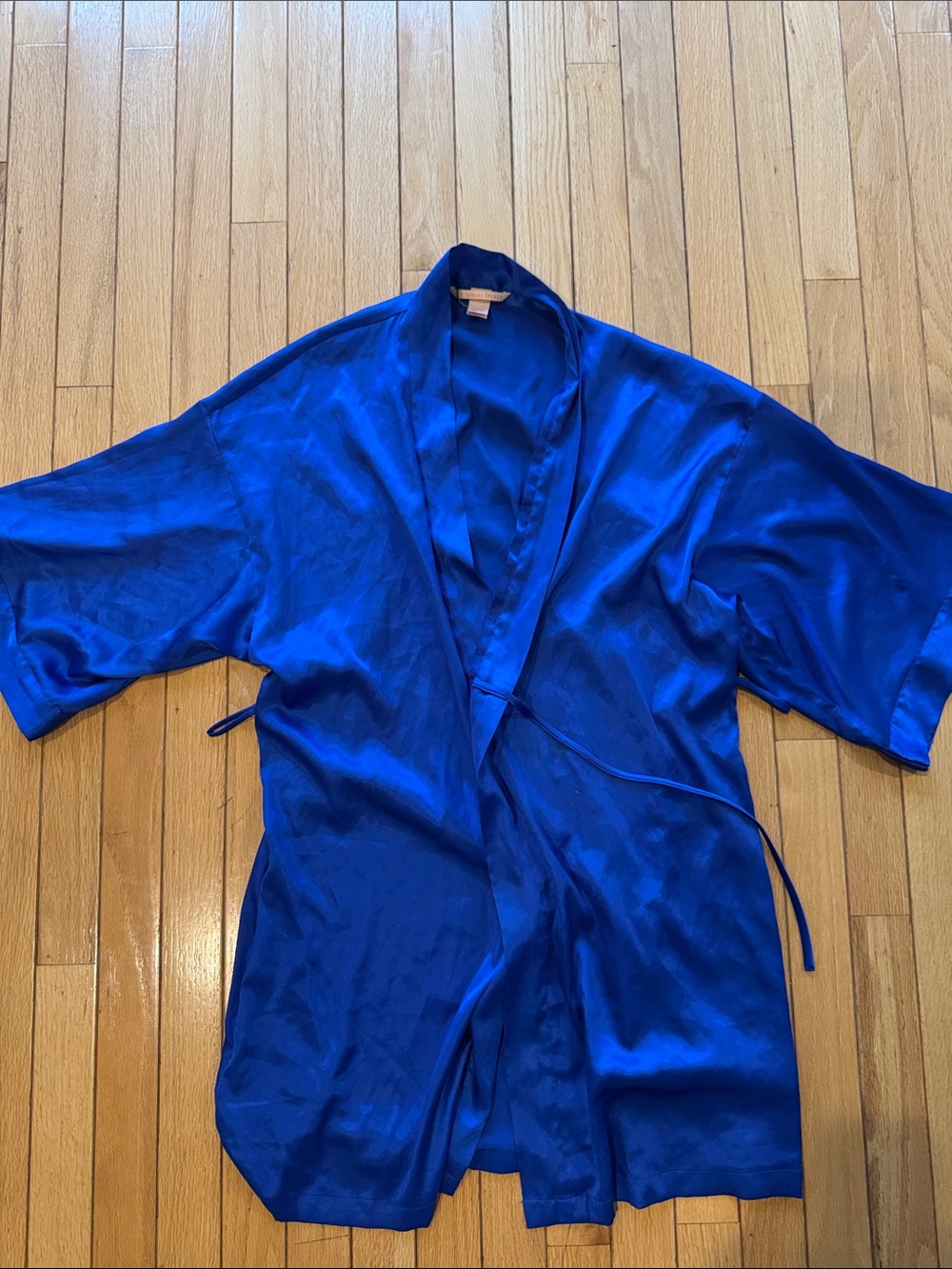 Victoria Secret Royal Blue Silk Robe - Picture 1 of 2